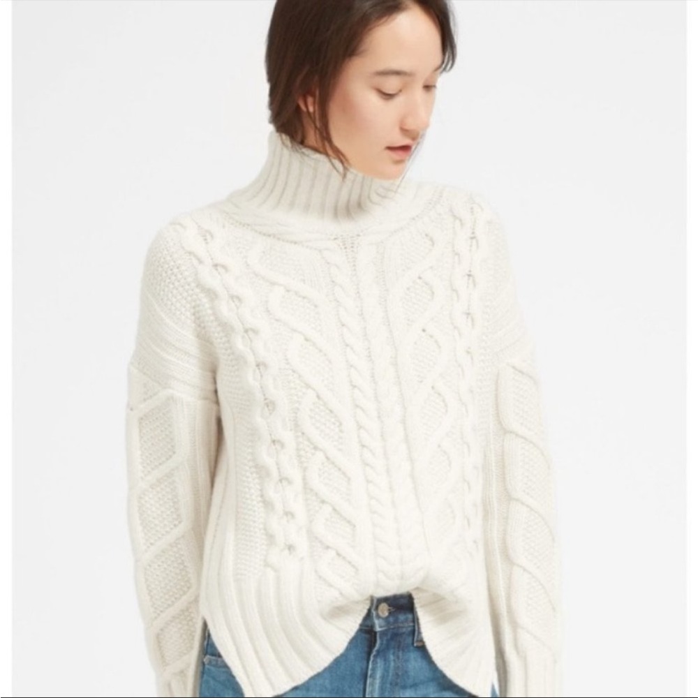 Everlane Sweaters The Wool Cable Knit Cashmere Turtleneck
